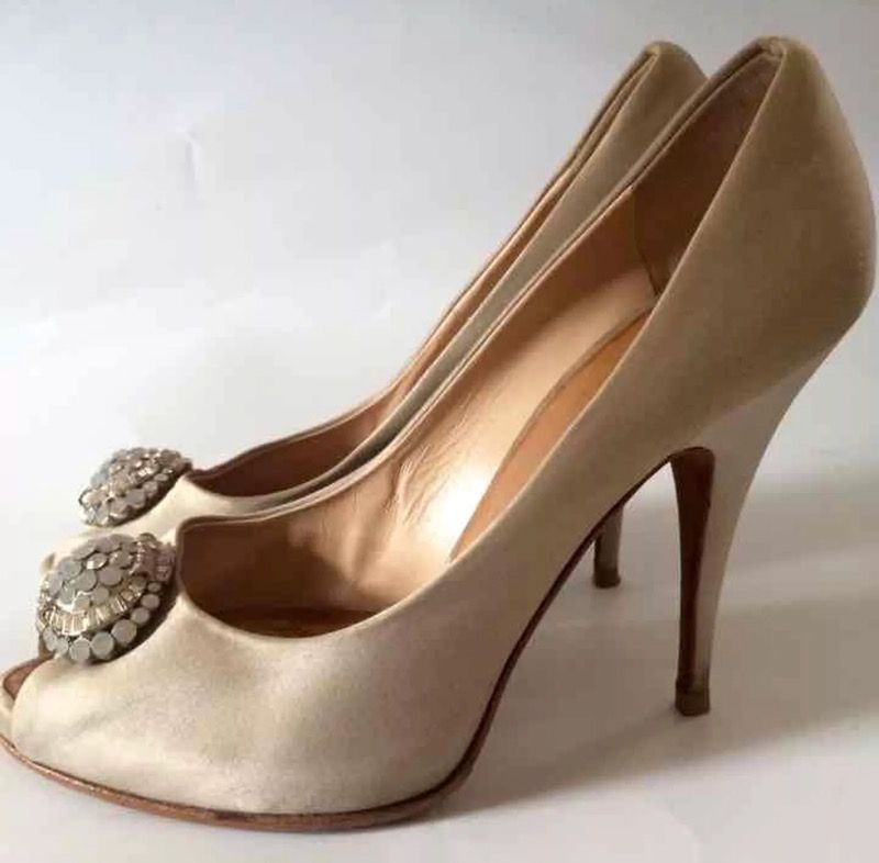 Guisseppe Zannoti Size 8/8.5 Peep Toe Heels Designer Heels