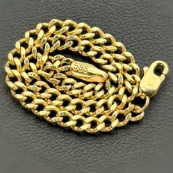 Jewelry 14k hollow Yellow Gold bracket Cuban link 6.00” 1.80 grams 3.00mm