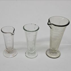 Vintage Glass Graduated Measuring Cylinders Set of 3