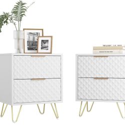 Nightstand Set of 2,Bedside Tables with 2 Drawers For Sale $49.00 50%+ OFF Retail $99.99 NEW IN BOX