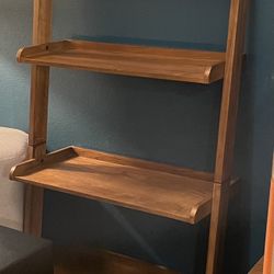 Mid-Century Wood Leaning Shelf