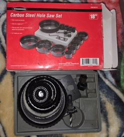 Carbon steel hole saw kit 18 pieces