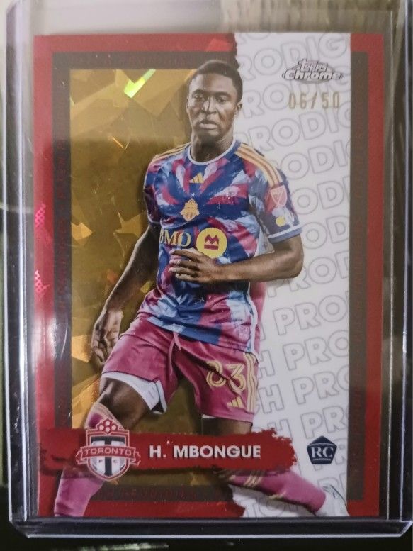 Super Nice Hugo Mbongue Rookie Sapphire Gold Refractor # 6/50 Card MINT
