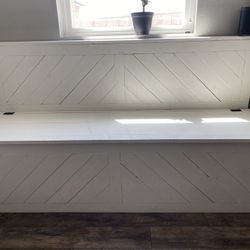Handmade Wood Bench With Opening Top