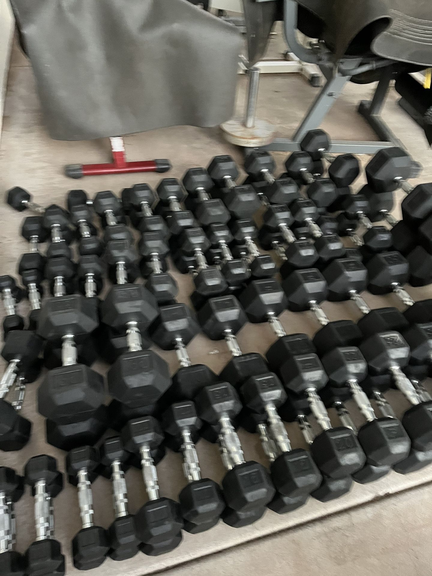 Hex Rubber Dumbbells $1/lb 3-100lbs