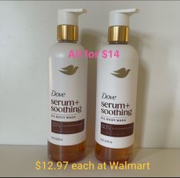 Dove Almond Oil & Sandal Wood Oil Body Wash For Women Serum + Soothing For Hydrated & Repaired Skin, 15.3 fl oz
