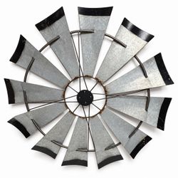 Farmhouse Metal Windmill Wall Decor