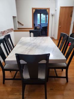 Kitchen table  marble  with 6 chairs