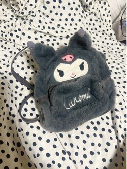Fluffy kuromi hello kitty small backpack