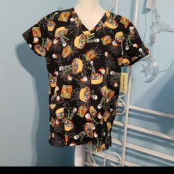 Halloween Cereal Scrub Top