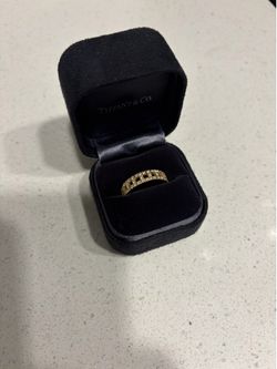 Tiffany & Co 18K Gold Pave Tiffany True Ring Size 11