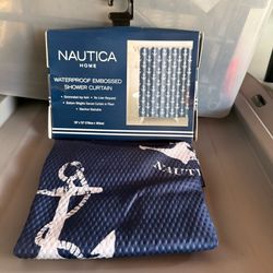 New Nautica Home Waterproof Embossed Shower Curtain