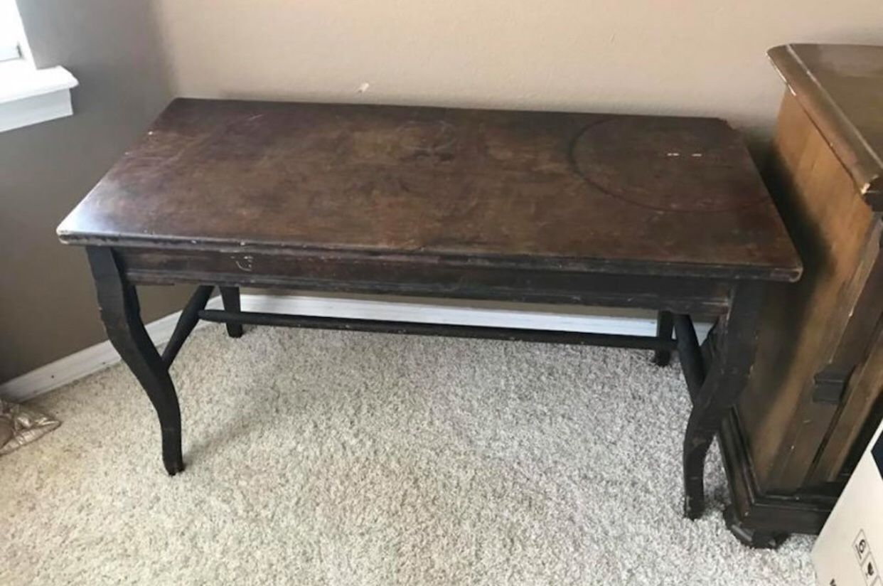 Vintage Antique Piano Bench with Storage Top