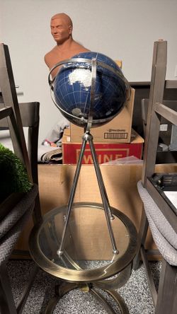 Side table and globe decor
