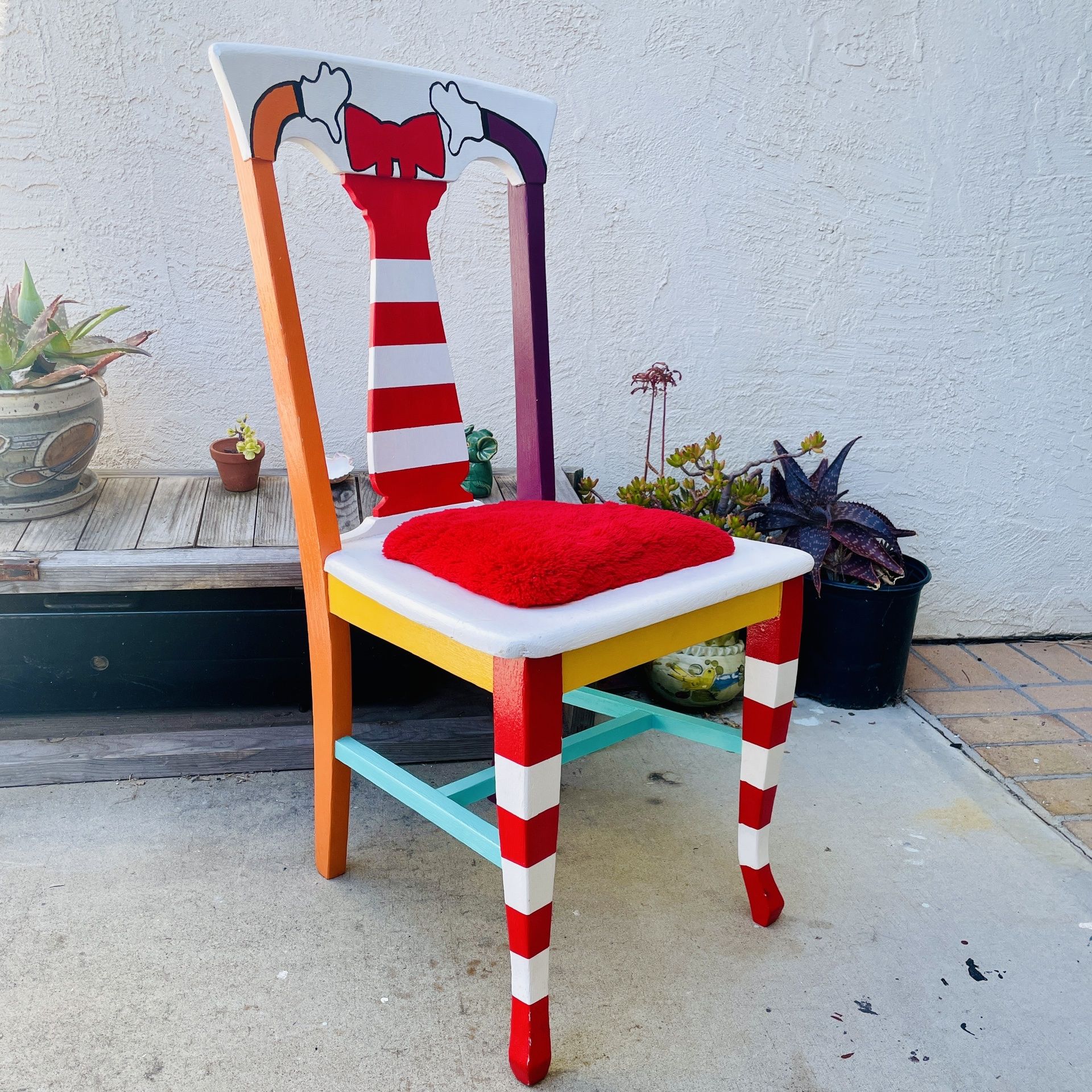 HAND PAINTED CUSTOM MADE “SEUSS” FULL SIZE UNIQUE CHAIR
