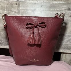 Kate Spade Burgundy Pebbled Leather Shoulder /crossbody 
