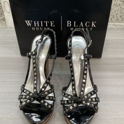 WHITE HOUSE BLACK MARKET STRAPPY WEDGE SANDALS