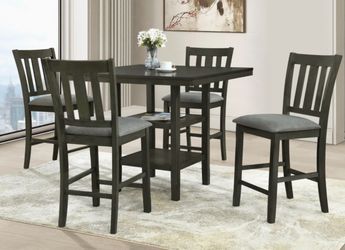 GREY OR BLACK 42x42 COUNTER HEIGHT TABLE AND CHAIRS