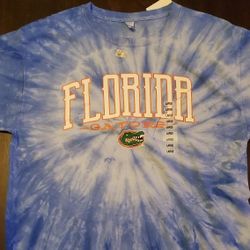 New with tags Florida gator's collegiate woman's blue tie dye T-shirt size Large
