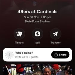 Cardinals 49ers Game Black And GreenParking Pass