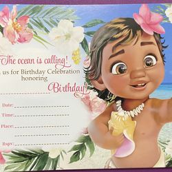 moana birthday invite 