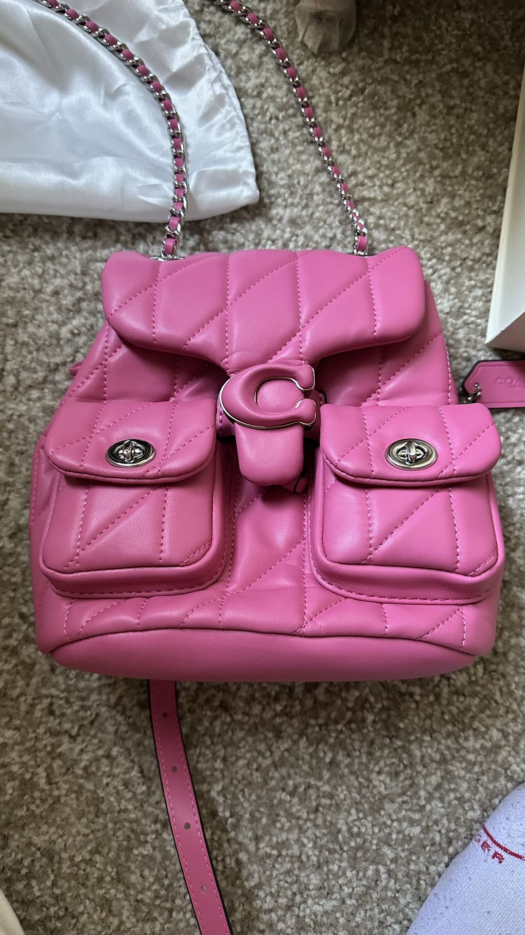 Coach Tabby Backpack With Quilting Pink
