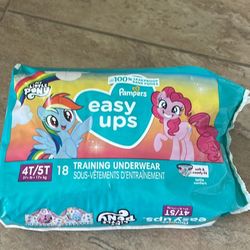 1 Pampers Easy Ups Girls Potty Training Pants, Size: 4T/5T/6T, 15-18 Count