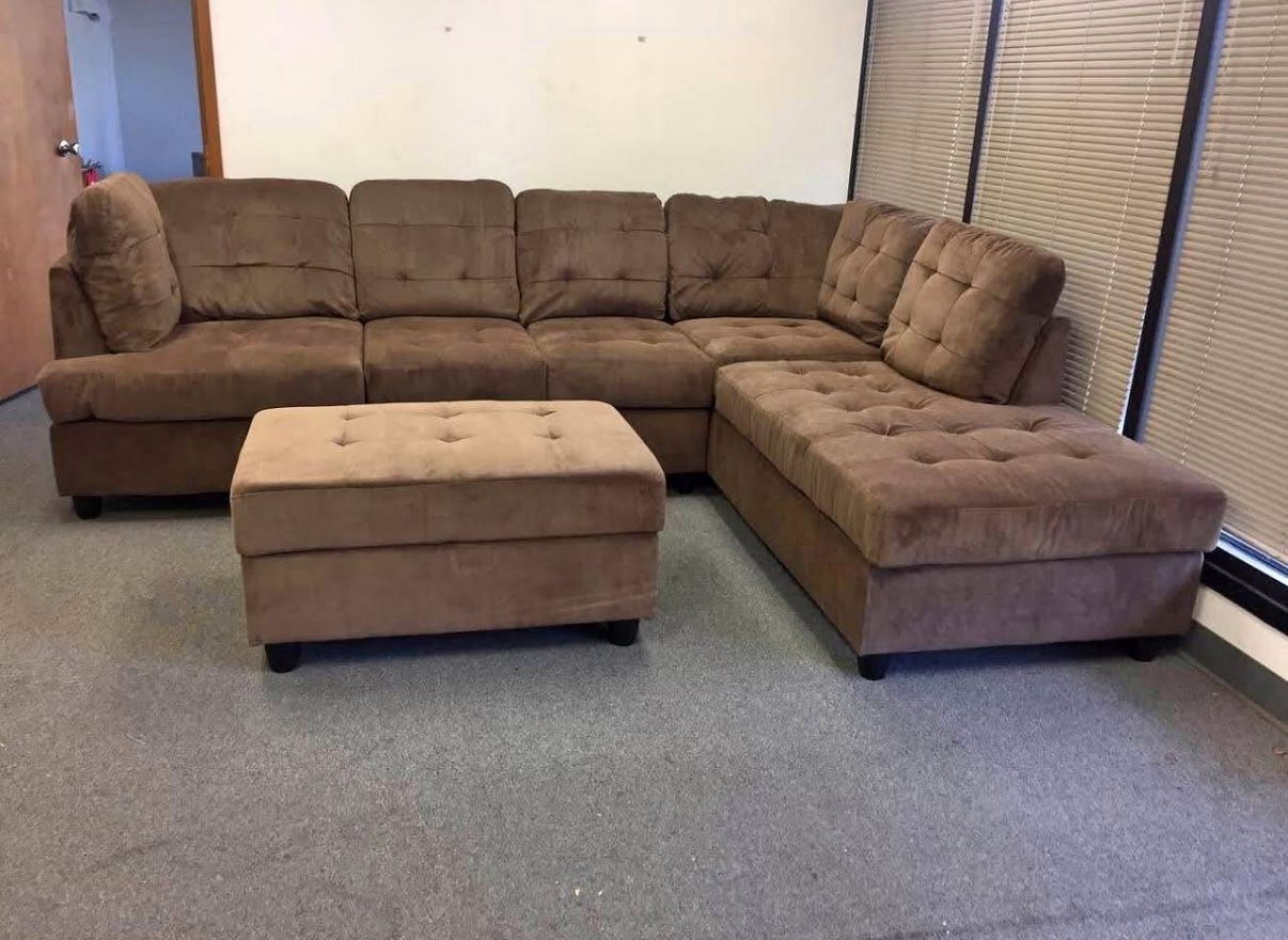 New Sectional + Storage Ottoman  — Left or Right Chaise — Delivery Available 