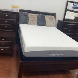 MODERN NEW EMILY MERLOT QUEEN BEDROOM SET ON SALE ONLY $999. KING SET $1099. IN STOCK SAME DAY DELIVERY 🚚 EASY FINANCING 