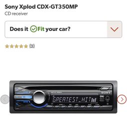 Sony CDX GT350MP CAR STEREO - Used AS IS