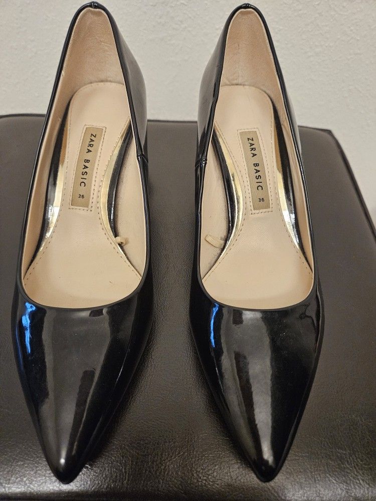 Black Patent Leather Heels 36