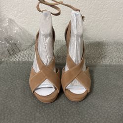Nude Suede heels