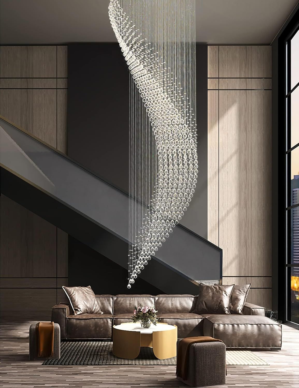 H106 Foyer Chandeliers Entryway High Ceiling Raindrop Chandelier Entryway Chandeliers for High Ceilings Staircase Chandelier Large Foyer Chandelier Ch