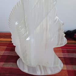White Onyx Marble Side Profile Head of Jesus Sculpture