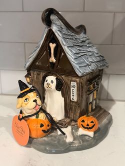 Blue Sky - Ceramic Halloween Dog House