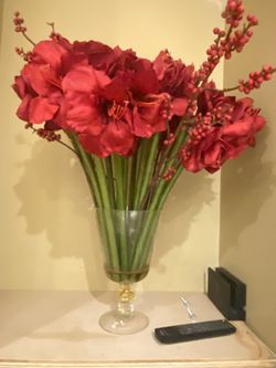 Flowers In Glass Base 