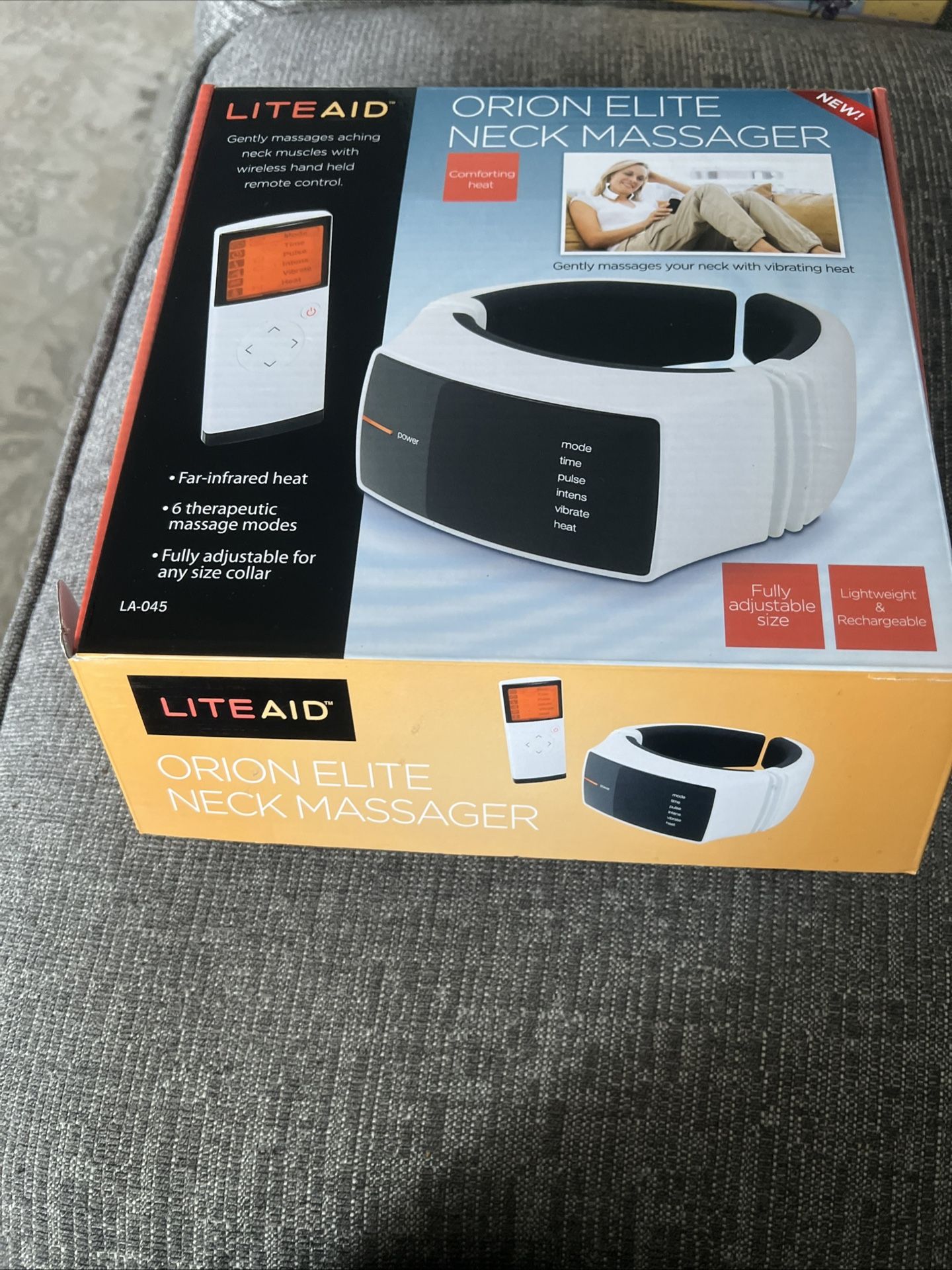 Orion Elite Neck Massager LITEAID Heat Vibrating Lightweight Rechargeable LA-045