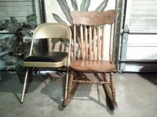 Low Seat Antique Pressed Back Rocking Chair For Sewing Nursing 15"