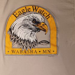 Men's Size Large Eagle Watch Bald Wabasha Minnesota Nature Animal Shirt 