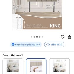 HAOBO Home Upholstered Headboard Foldable King Size Headboards Eastern King/California King Linen Panel with Height Adjustments