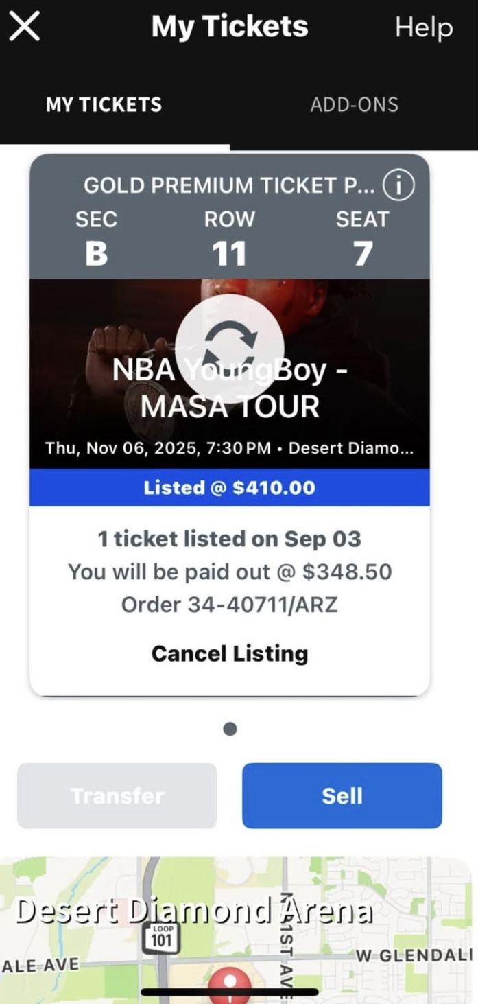 NBA Youngboy (FLOOR) ticket