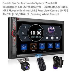NEW  double din 7" multimedia car stereo system . 
