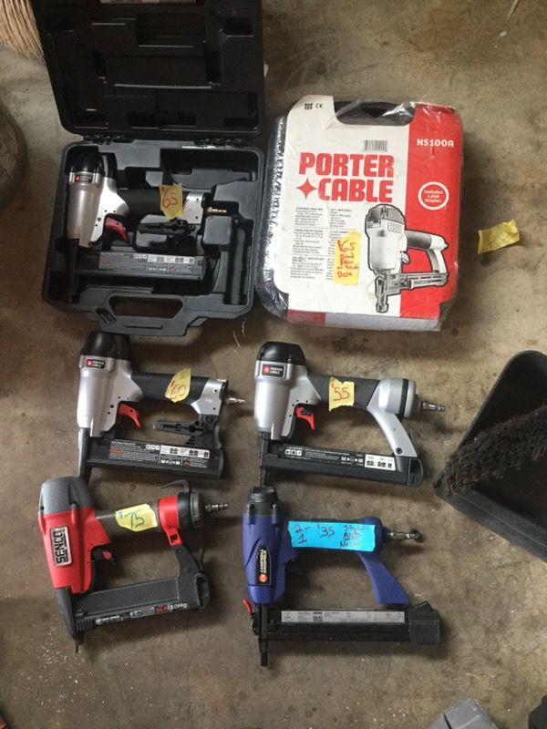 PORTER CABLE NAILGUNS (THESE ARE ALL STAPLERS). All work perfect