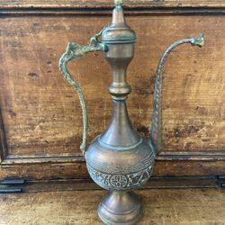 Antique Persian Ottoman Copper Pitcher