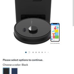 UNOPENED BOX bObsweep Dustin Wi-Fi Connected Self-Emptying Robot Vacuum and Mop, Black
