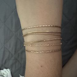 6 Piece Minimalist Gold Bracelet Set, Dainty Gold Bra...