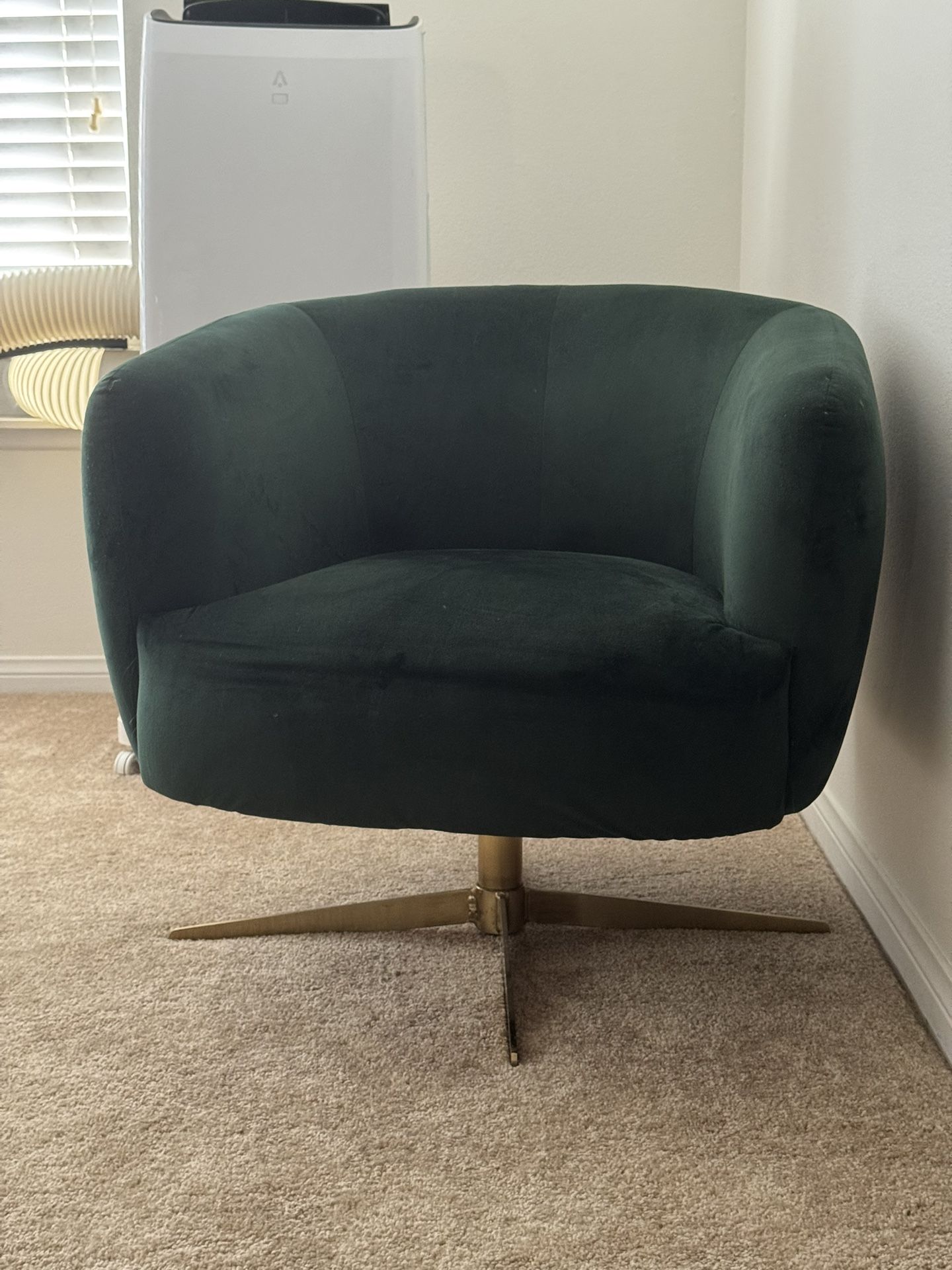 Accent Chair Forest Green Velvet Swirl