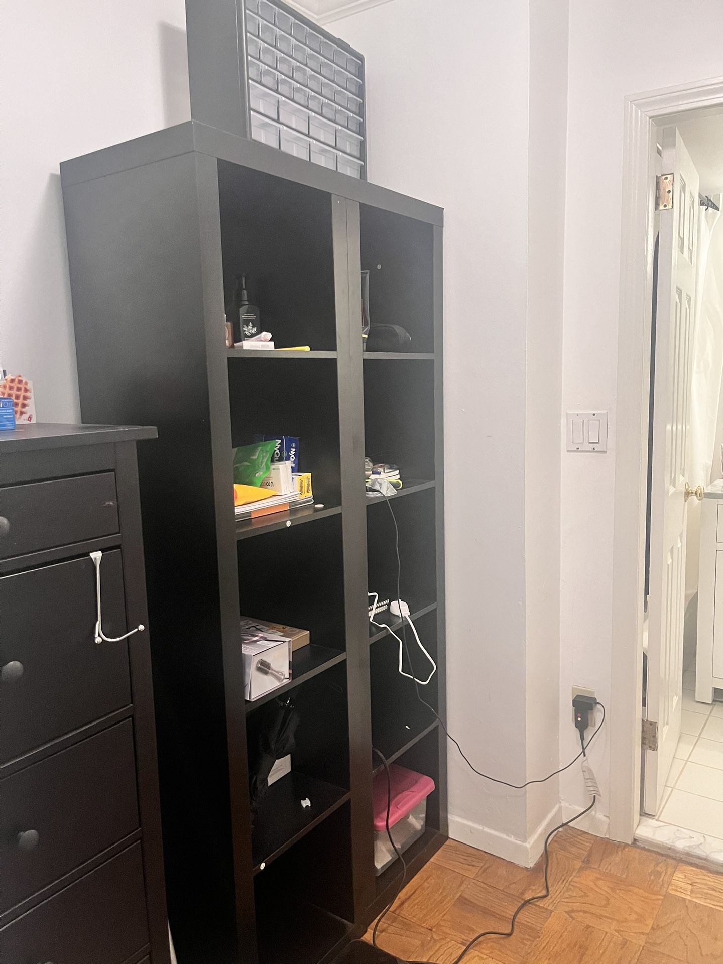 Black Double Shelf Unit – Great for Storage & Display