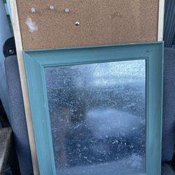 Corkboard + metal board frame