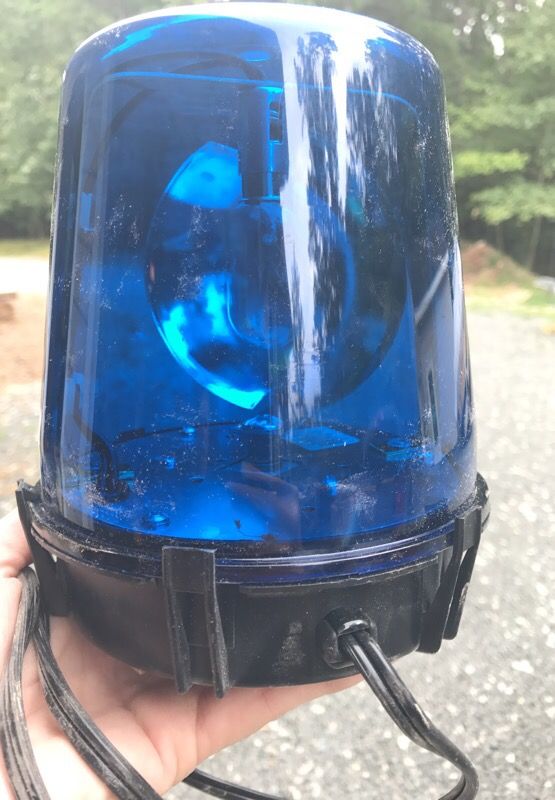 Revolving blue caution light 110 volt